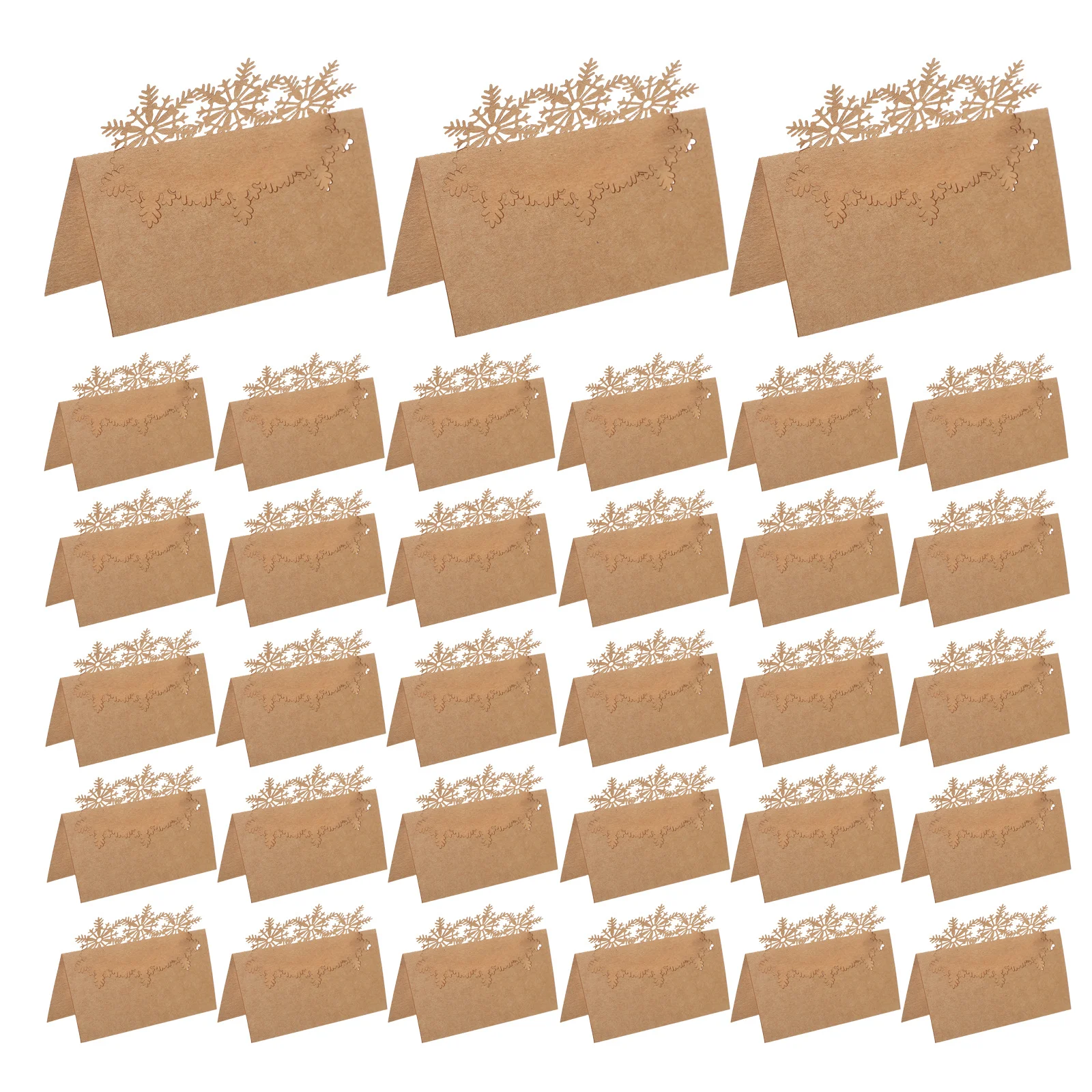 50 قطعة كرافت ورقة مكان بطاقات ندفة الثلج انقطاع تصميم طوي الجدول اسم بطاقات لعيد الميلاد حفلة بوفيه الغذاء تسميات الشتاء