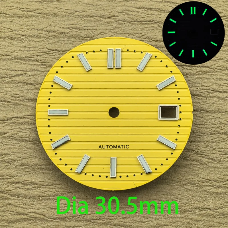 Mod 30.5mm Green Luminous NH35 Dial Watch Dial Fits NH35 NH36 NH38 4R35 4R36 6R35 7S26 Movement Nautilus Watch Replace Dial