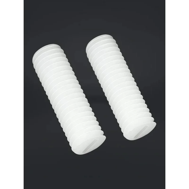 

M3-M12 White Nylon Slotted Set Screws / Plastic Flat-Tip Headless Grub Screws 4-50mm Length (5-50Pcs)