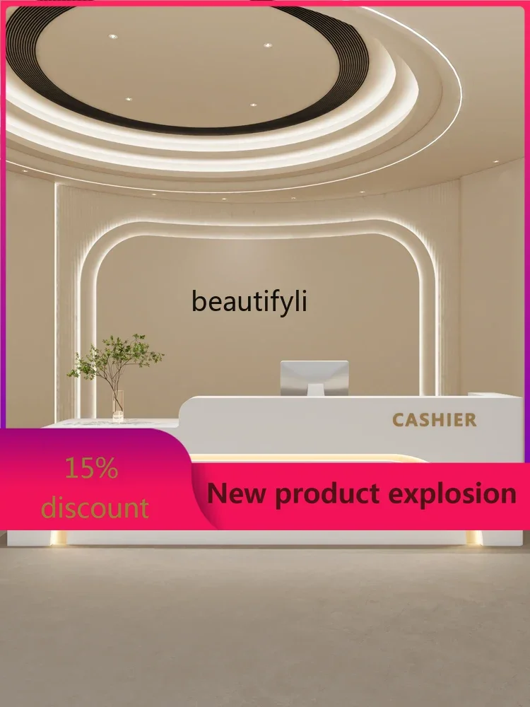 

zzGLight Luxury Paint Clothing Cashier Desk Beauty Salon Medical Beauty Company Front Desk Hotel Reception Desk Customization