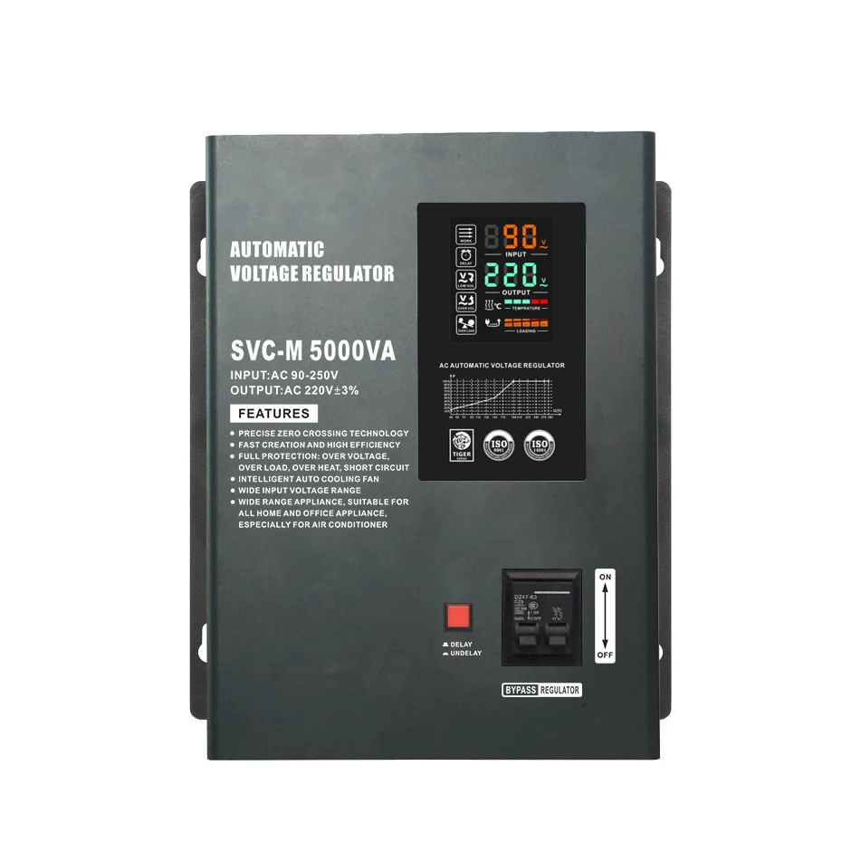SVC 10KVA Automatic Voltage Regulator Servo Motor AVRs Single Phase 220V AC Voltage Stabilizer