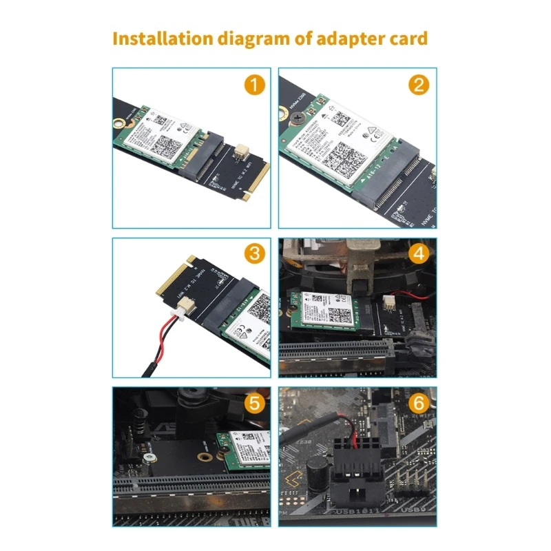 896F M2 Wireless Card Conversion Convert M2 Key-M Interface to Key A+E or Key-E Interface Wifi Adapter