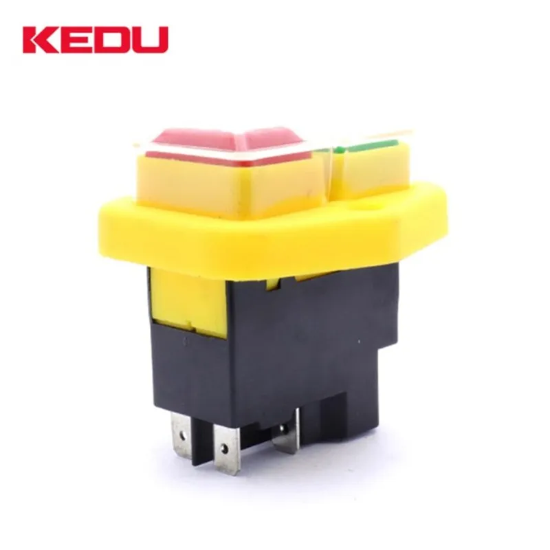 KEDU KJD17B 4Pins 16A 220-240VWaterproof Electromagnetic Pushbutton Switches for Electric Power Tools