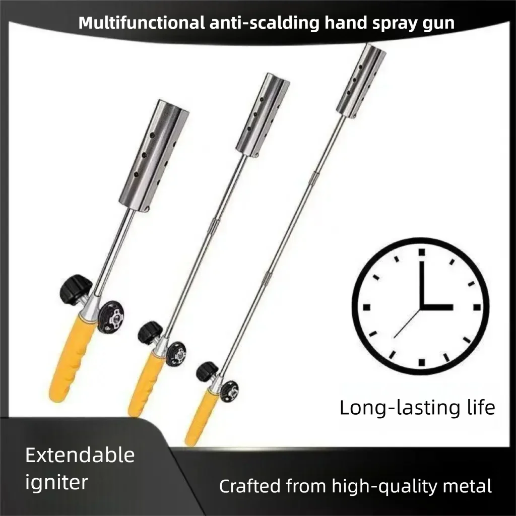 Metal Welding Torch Flame Gun Long Arm Weed Torch Butane Gas Burner Flamethrower Welding Equipment Outdoor BBQ Camping Blowtorch
