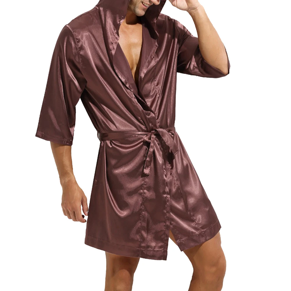 2022 New Nightgown Smooth Sleepwear Soft Bathrobe Comfort Comfortable Satin Fashion Gown Bath High Quality Hooded