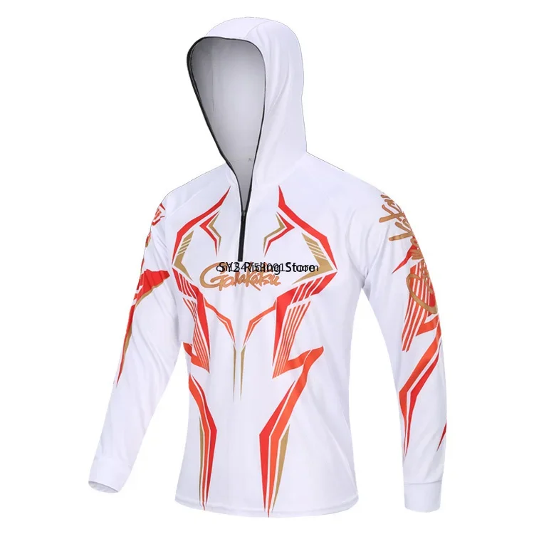 New Men Fishing Shirts Long Sleeve Zipper Plus Size Sport Fishing Clothing Breathable Anti Uv Fishing Clothes Hiking Wear