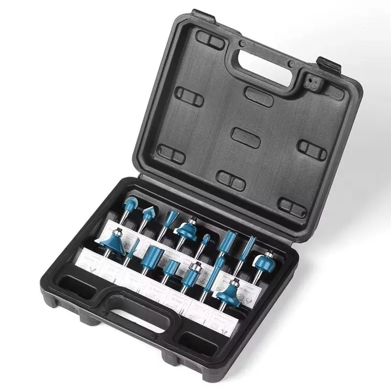 ABRU-For Woodworking Router Bit Set- 15Pcs 1/4 Inch Shank Trimming& Face Milling Cutter Bits Included