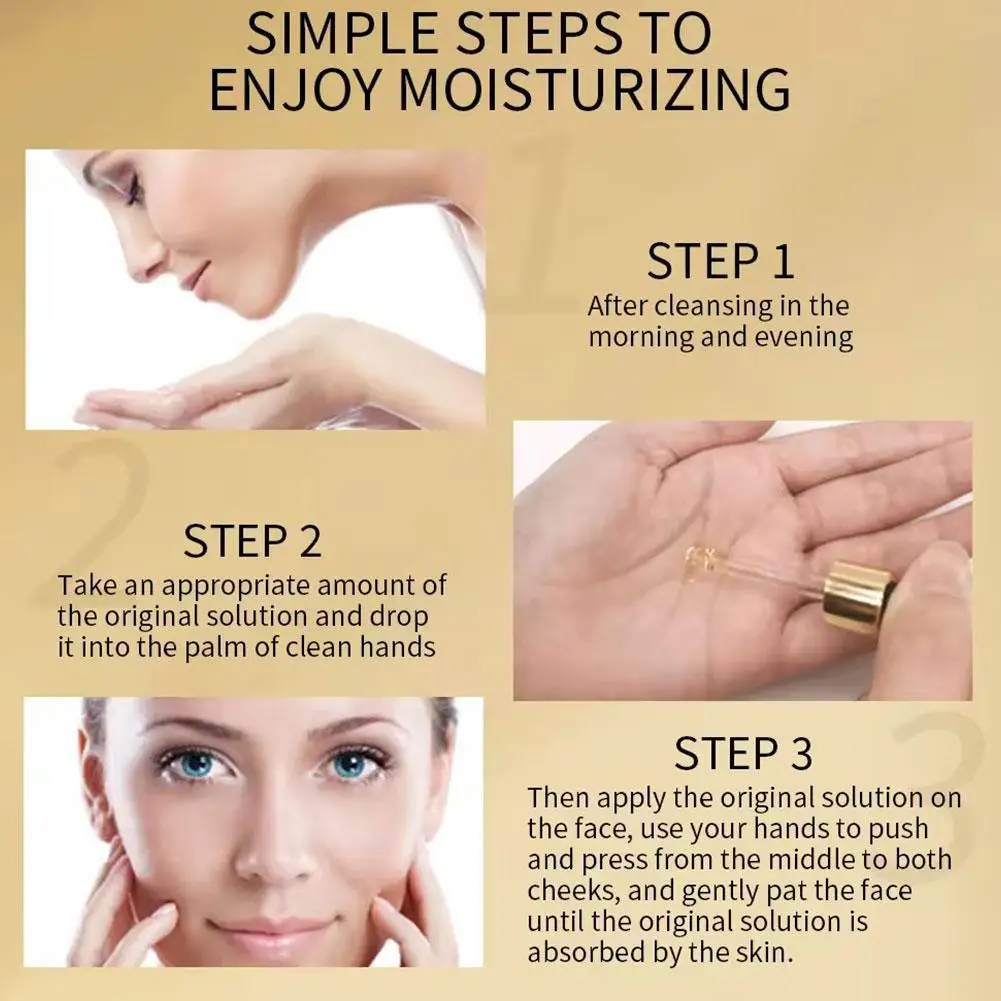 Hyaluron säure Gesichts serum 24 Karat Gold Anti-Aging-Essenz Gesichts lifting Kollagen Essenz Nicotinamid White ning Serum Hautpflege – Detail 8