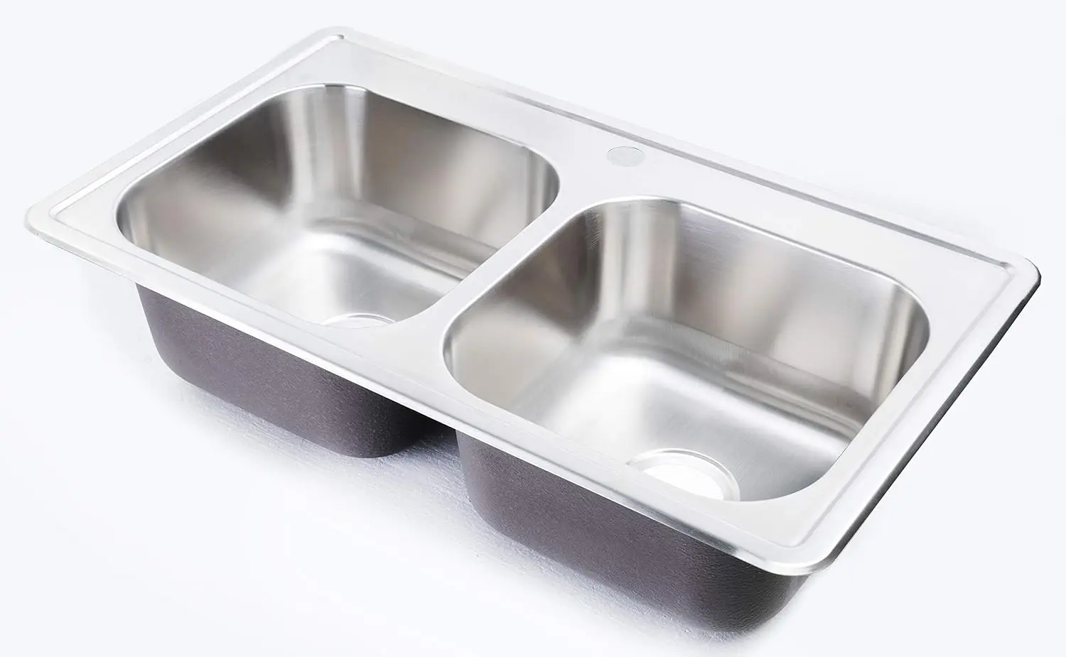 

33x19 Kitchen Sink Drop In for Mobile Homes, Stainless Steel Deep Double Bowl