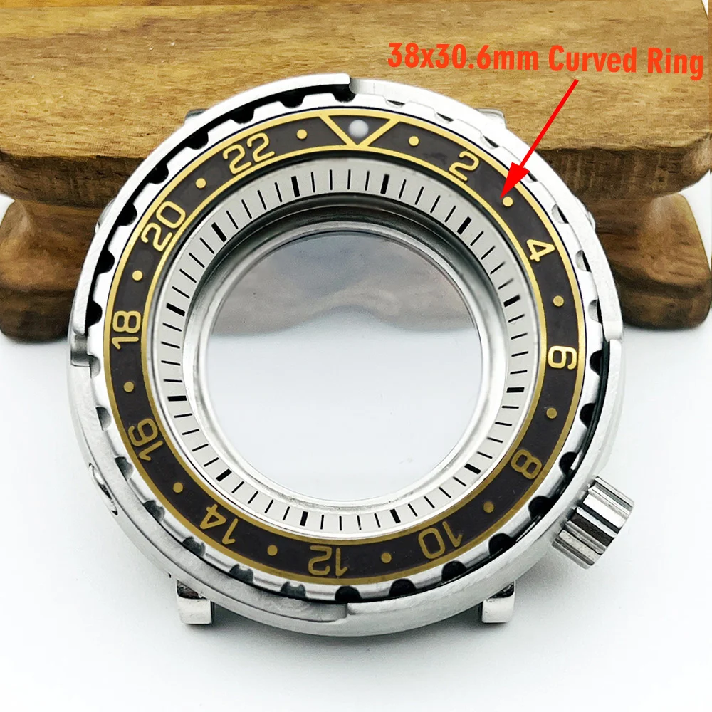 Cassa per orologio al tonno con retro trasparente da 47 mm adatta al movimento NH35 NH36 Fondello trasparente Custodie per orologi in scatola per tonno NH35