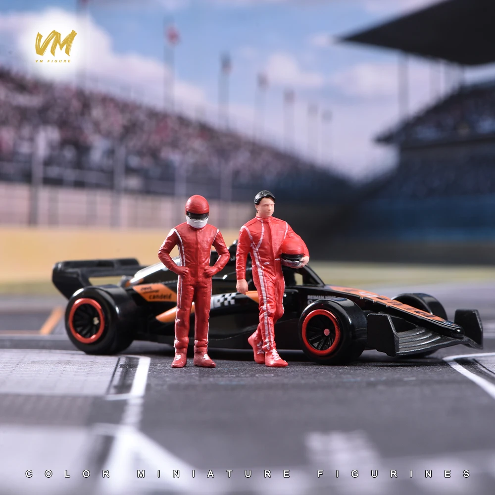 Painted Miniatures 1/24 1/64 1/43 1/18 Scale The Racing Driver in Red Clothes Male Scene Figure Dolls Model For Vehicles Cars