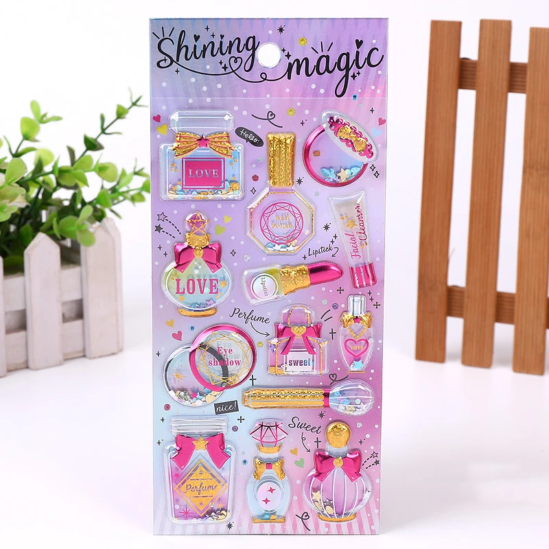 3D Glitter Shining Stickers Self-Adhesive Bling Craft Shaking Sticker For Decorative Scrapbooking Girls DIY Gift Toy