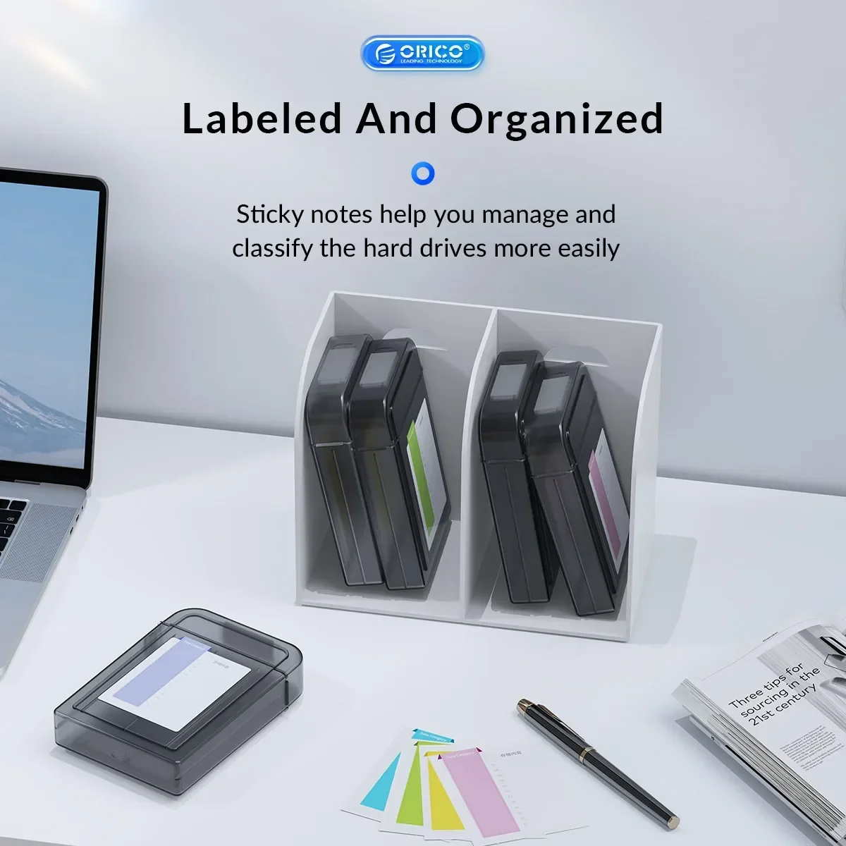 Orico 3.5/2.5 inch Portable Hard Drive Protection Box desktop Hard Drive Storage Box 3.5 inch Storage Protection Box with Label