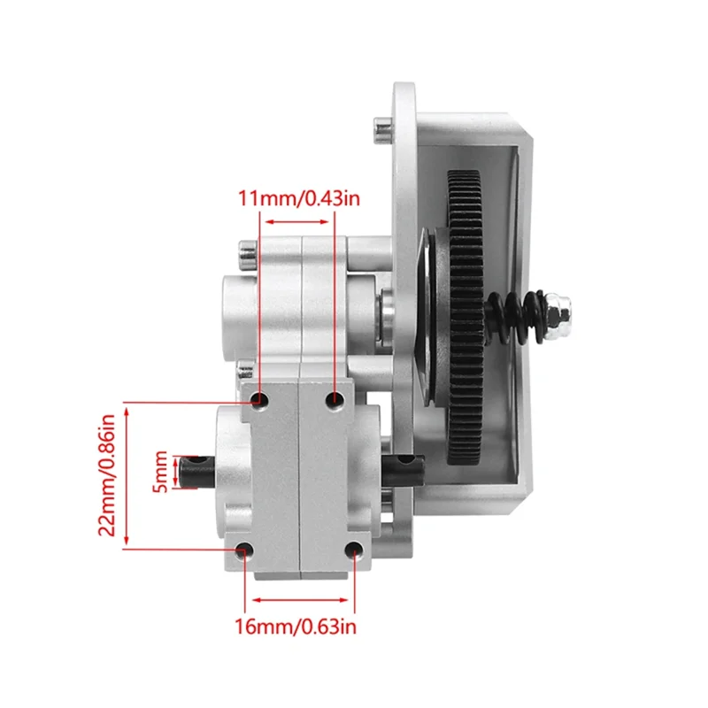 1/10 SCX10 I II AX10 SMT10 RCカークローラーアキシャルシャーシアップグレードパーツ用の非常に推奨される完全なギアボックストランスミッションボックス