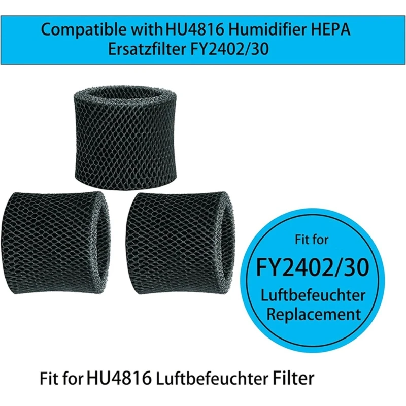 Accessorio per umidificatore d in plastica per filtro in plastica ricambio per filtro umidificatore da 3 pacchi per