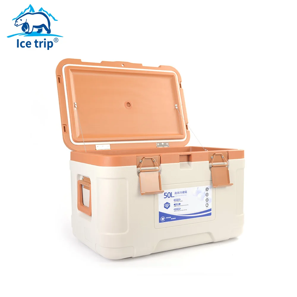 Outdoor Camping Cooler Box, moda, 50L, Rotomolding, fábrica Atacado