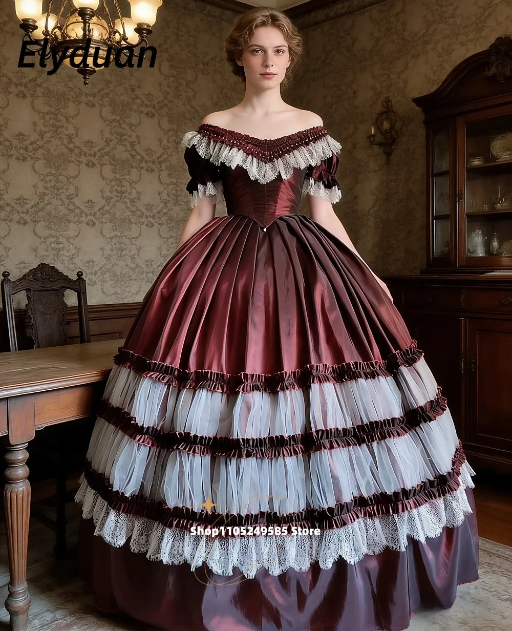 

Элегантное вечернее платье в стиле южной красавицы 1860-х годов, с открытыми плечами, в стиле времён гражданской войны, средневековья и викторианской эпохи, индивидуальный пошив, женский костюм