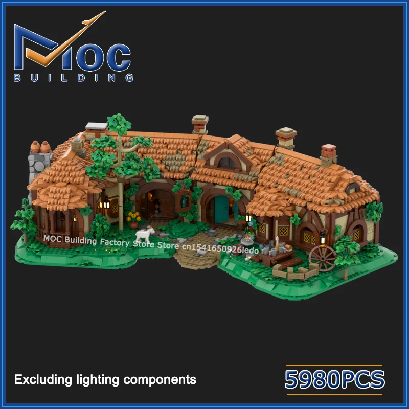MOC Building Blocks Classic Movie Series Scene Green Dragon Tavern Model DIY Assemble Bricks Collection Display Toys Xmas Gifts