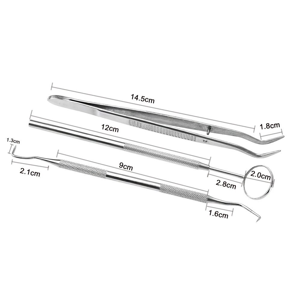3 Stks/set Rvs Gereedschap Kit Tanden Tandsteen Schraper Mond Spiegel Tandartsen Pick Tool Tanden Scaler Voor Tanden Kit Nieuwe