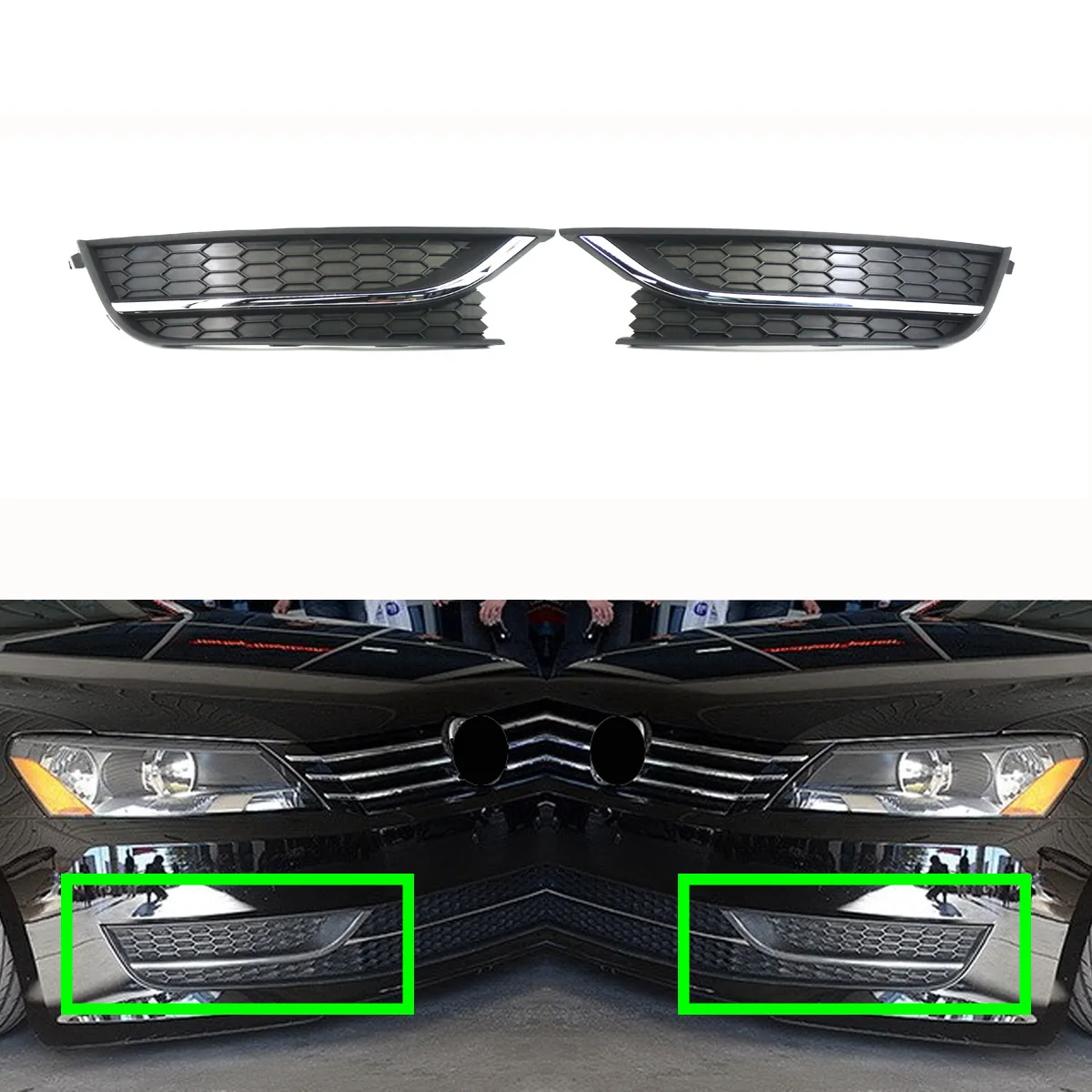 

Подходит для деталей автомобиля из АБС для VW Passat 2012-2015, противотуманная фара, решетка без отверстия, хром