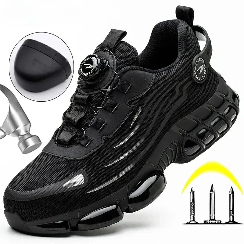 Herren Anti-Smash Anti-Durchstich Arbeitsschuhe Modische Herren Sportschuhe Sicherheitsschutzstiefel Herren Drehknopf Neue Sicherheitsschuhe