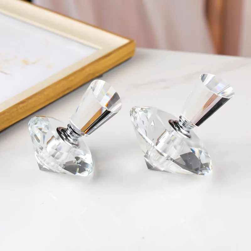 Crystal Glass Emulsion Dispensing Bottle Diamond Shape Perfume Bottle Clear Glass Container Home Bathroom Ornament Birthday Gift