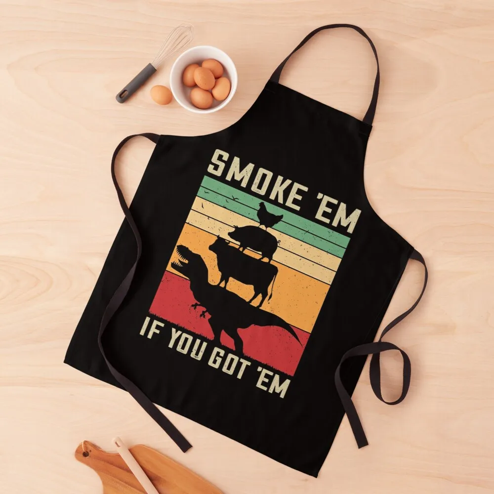 

Smoke 'Em If You Got 'Em Funny BBQ Gift Vintage Meat Pitmaster Retro Grilling BarbecueGiftsApron