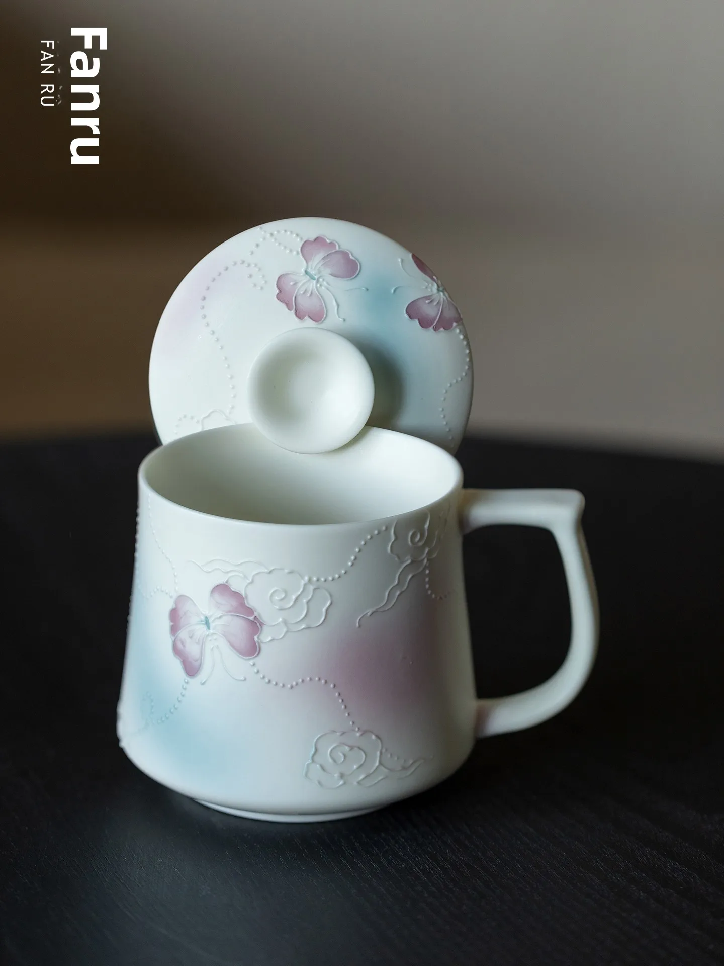 

Кружка Fanyu с ручной росписью «Облака», креативная офисная чайная кружка с фильтром для воды, женская чайная чашка с крышкой, 300 мл