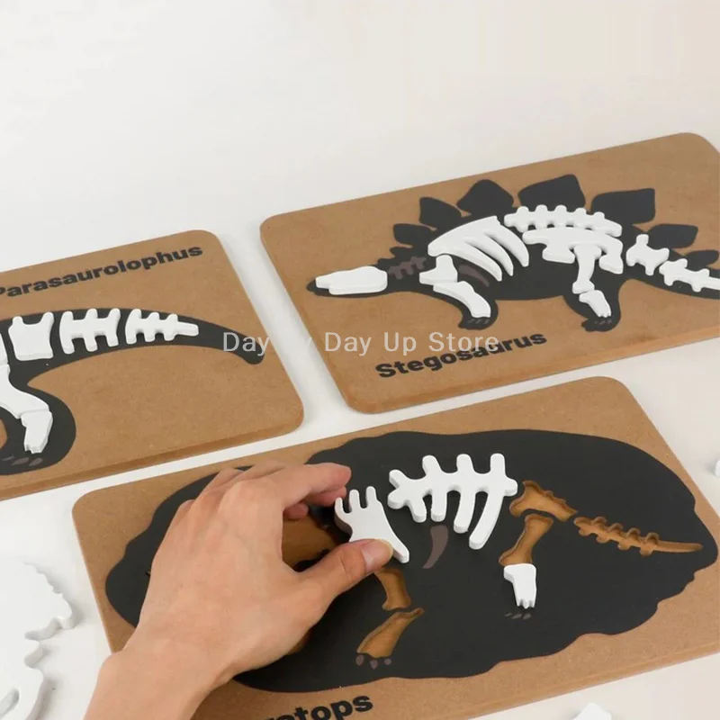 

Fun Dinosaur Skeleton Model Puzzle; 3D Fossil Archaeological Cognitive Gift Game for Kids