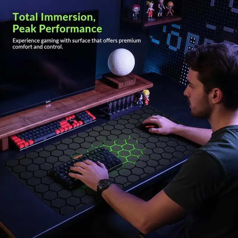 ∘Hexagon Mouse Pad Ultra Thin Soft Comfortable Desk Pad 1PC Suitable for Home Gaming Office Desktop Use