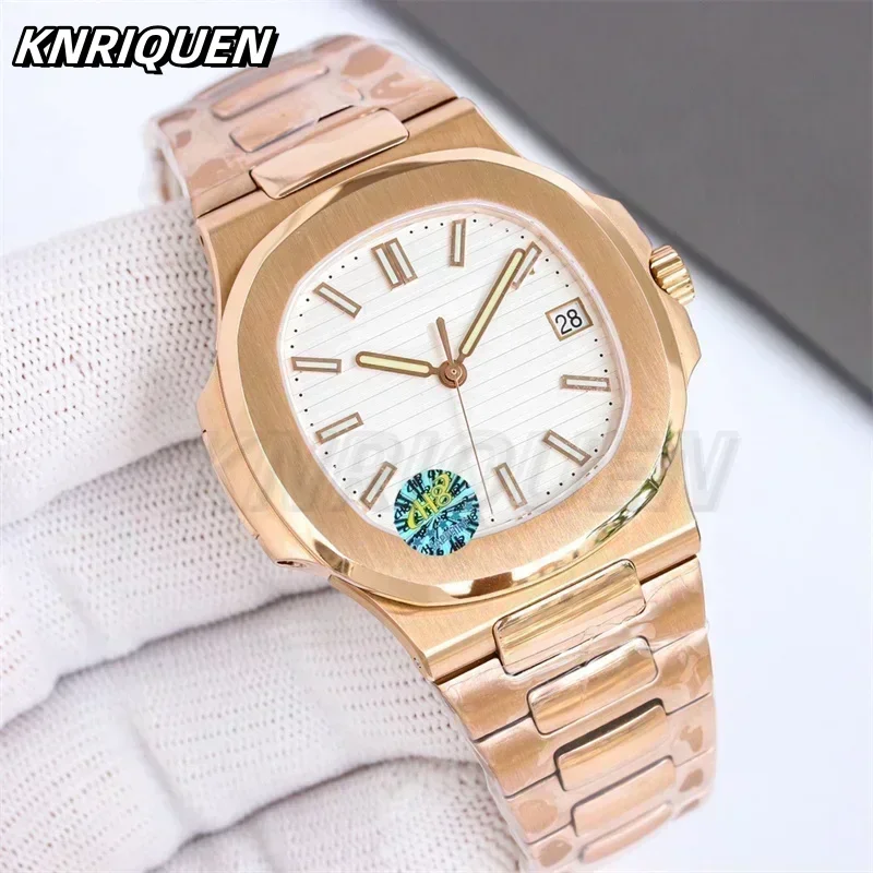 Luxury New Automatic Watch for Men 2813 Mechanical Watches 5711 Nautilus Stainless Steel Business Rose Gold Black Blue Luminous