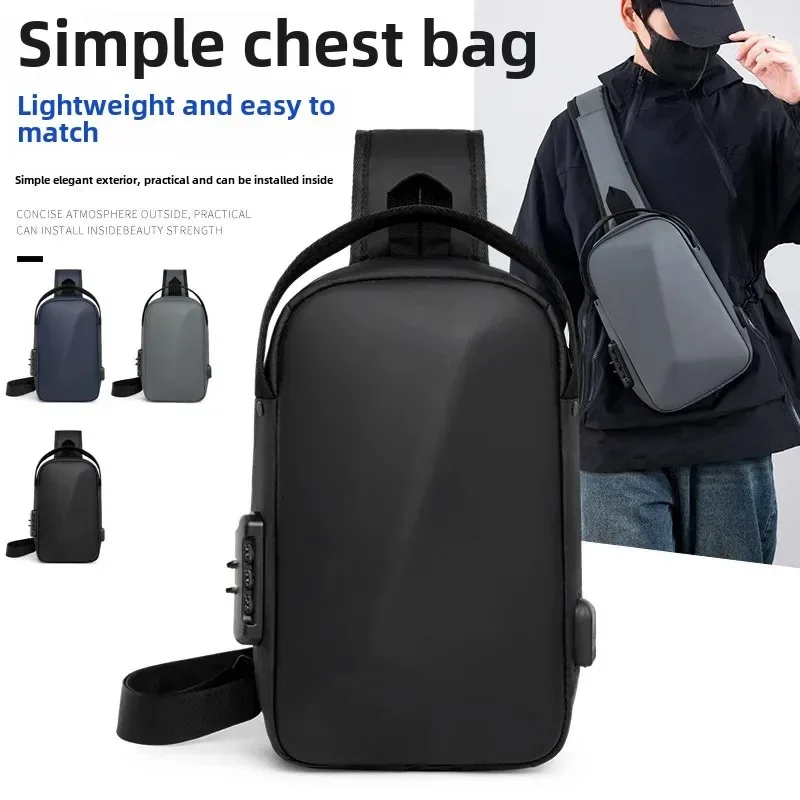 Chest Bag Large Capacity Multifunction Anti-theft Waterproof Crossbody USB Charging Outdoor Cycling Single Shoulder Backpack