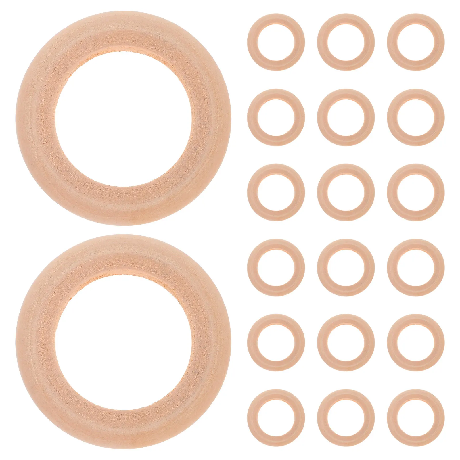 

20 Pcs Napkin Ring Tabletop Rings Serviette Decor Accessories Modern Wooden Bulk