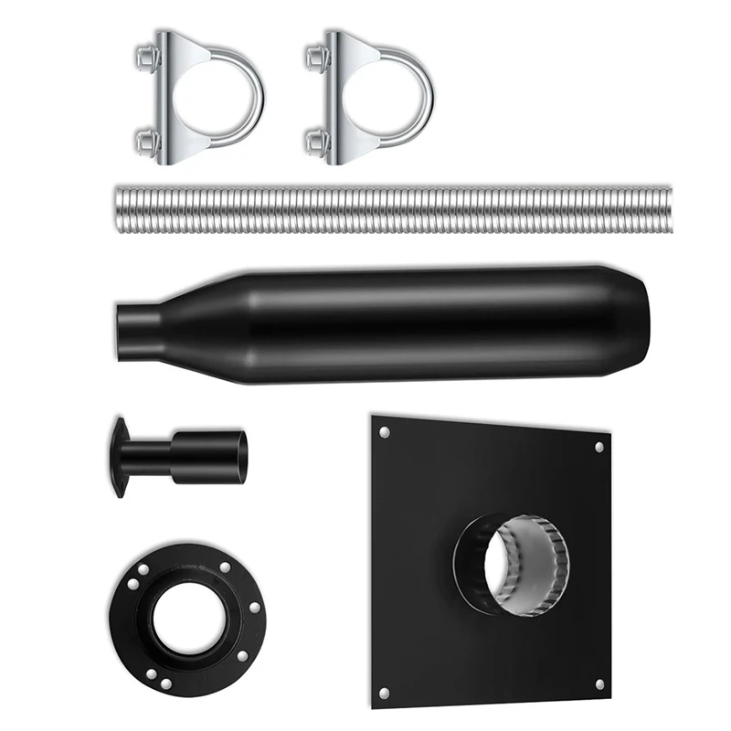 Generator Exhaust Extension Silencer Kit With Insulated Through-Wall Mounting Plate Vent Exhaust Reduce Noise By 52%-Cycling