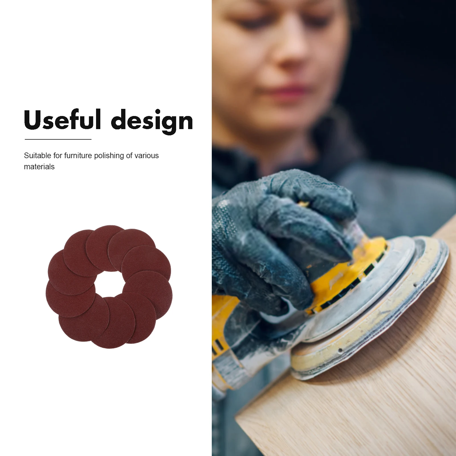 

50pcs Flocked Sandpaper Sheets Aluminum Oxide Sanding Discs Wet Dry Smoothing Wood Metal Plastic Replacement Hook Loop Self