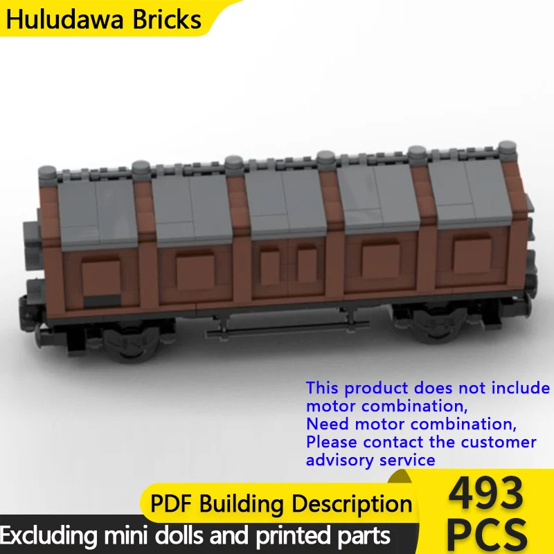 

City Car Model MOC Building Bricks Railway Cargo Flip Cover Carriage Modular Technology Gifts Holiday Assemble Children Toy Suit