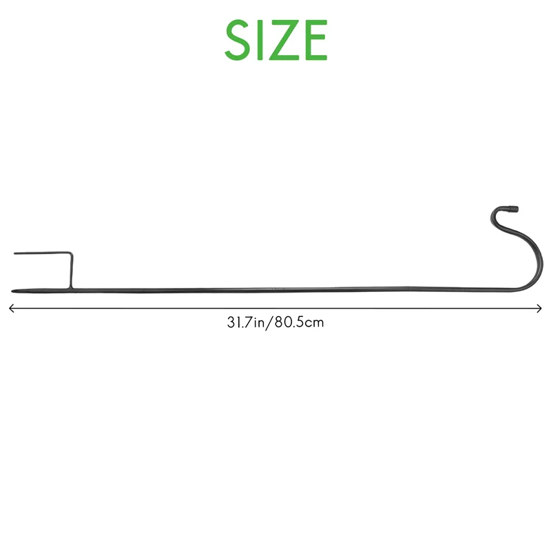 Bvbv ganchos pastor resistentes à ferrugem estaca de jardim ao ar livre suporte de planta de metal cabide alimentador de pássaros pólo 80,5x10x1cm