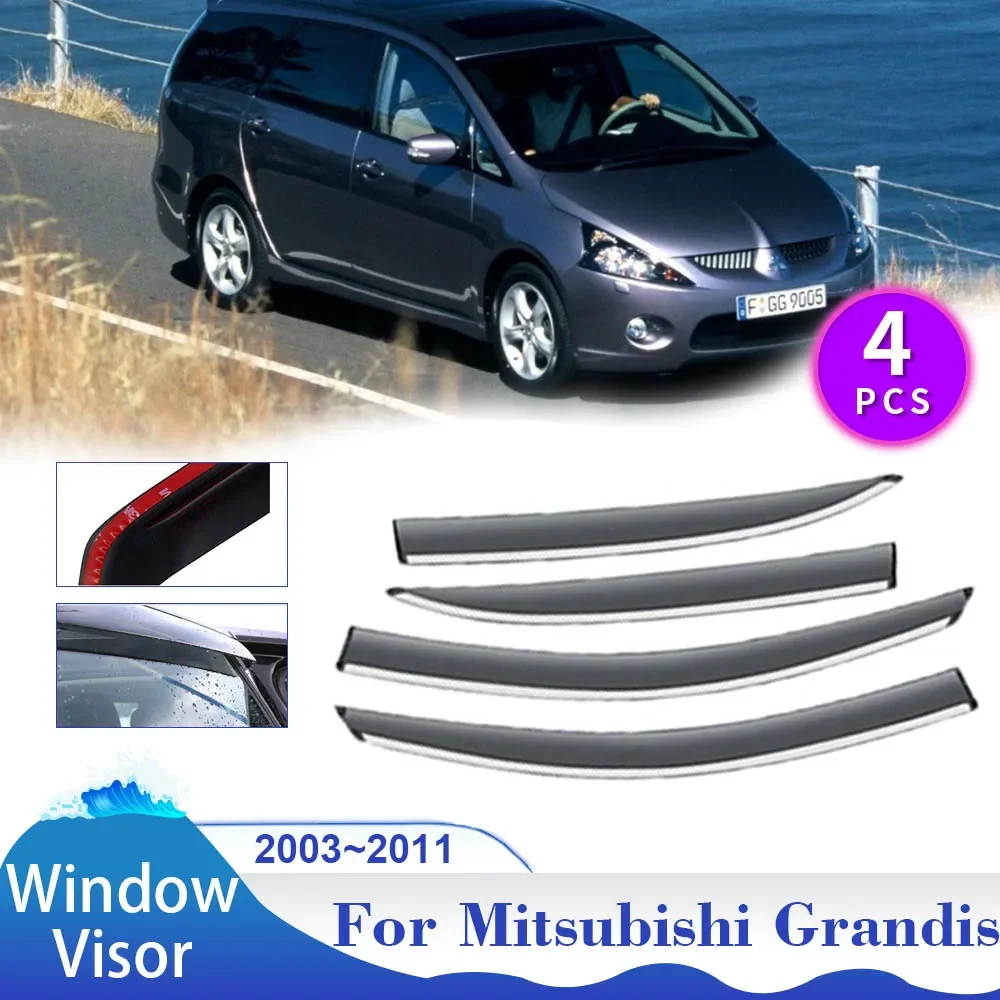 

Window Visor for Mitsubishi Grandis Space Wagon 2003~2011 Car Door Sun Rain Guard Deflector Vent Smoke Cover Exterior Accessorie