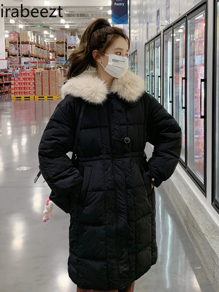 2024 Winter New Down Padded Jacket Women's Mid-length Korean Version of Large Size Loose Thick Winter Clothes Women