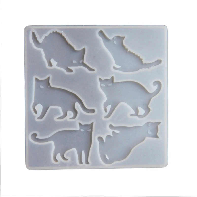 Halloween Cat Silicone Mold Unique Cat Pendants Epoxy Molds Keychain Earring Pendant Mold DIY Jewelry  Resin Molds R3MC