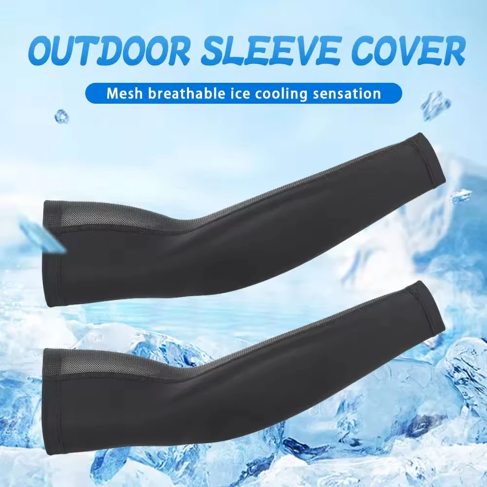 

Нарукавники из ледяного шелка: дышащие, сетчатые, с защитой от солнца, быстросохнущие, для велоспорта, активного отдыха, баскетбола, бега