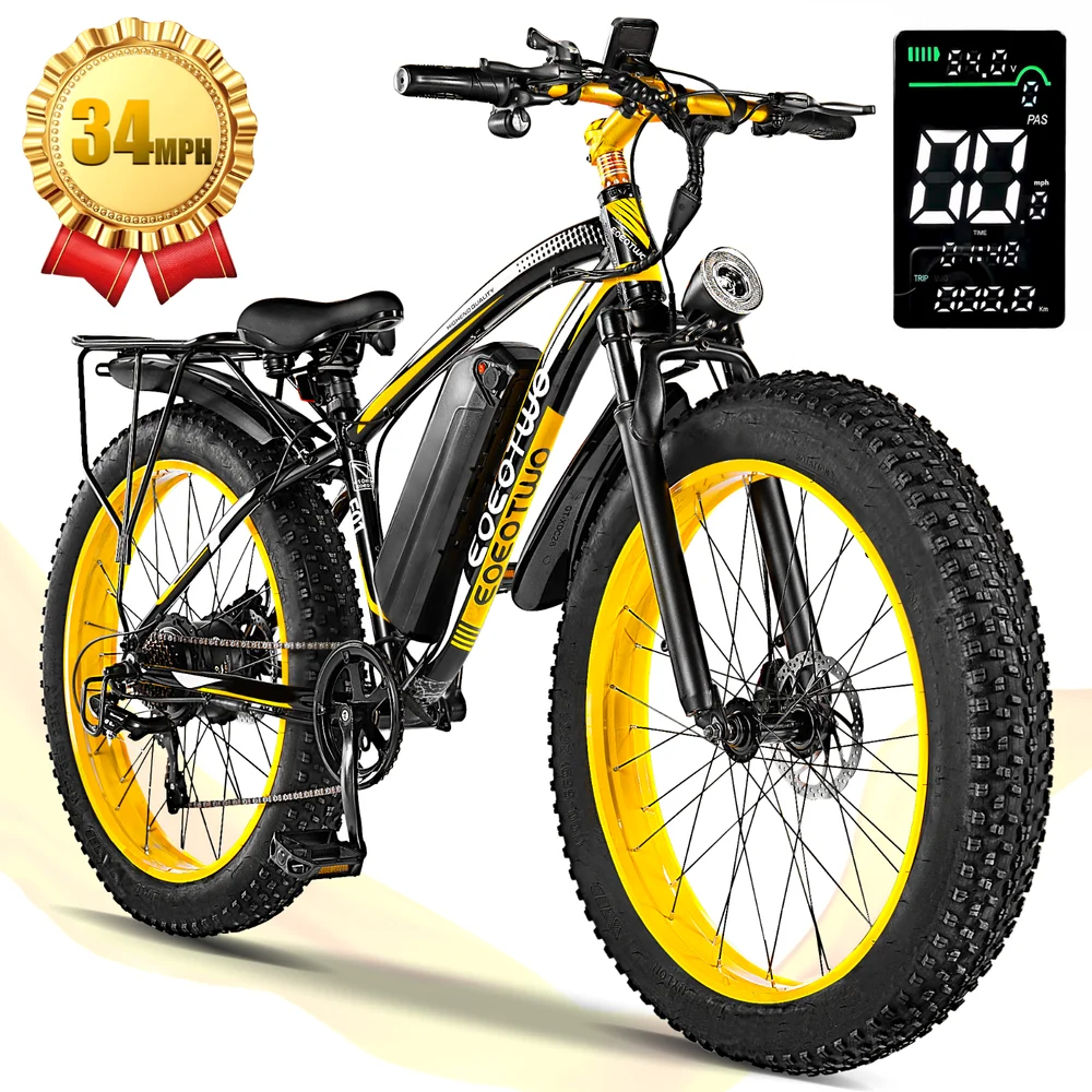1500W Electric Bike for Adult 60Mile 34MPH 26'' Fat Tire E-Mountain Bicycle image 1