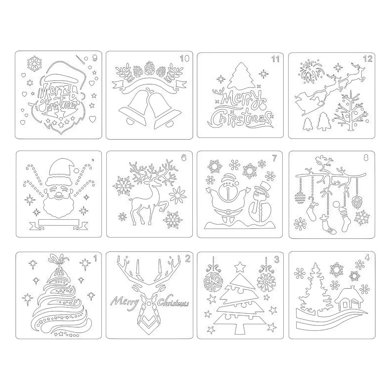 1 Stencils Template Reusable Snowflake Craft for Glass Journal Painting Home DIY Decoration