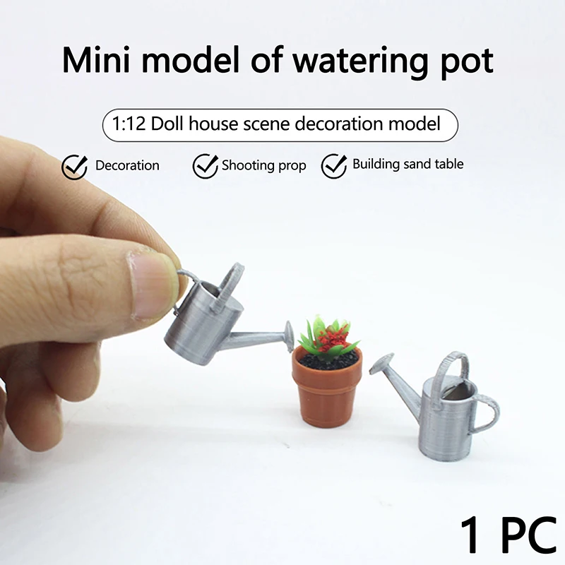 1PC Miniature Furniture Toys 1/12 PLA Watering Kettle Garden Dollhouse Miniature Decoration For Children Kid Dolls Accessories