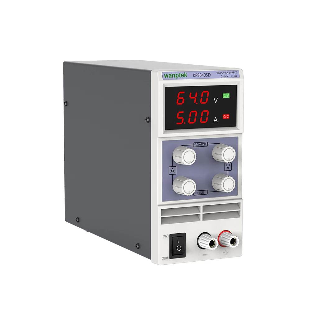 WANPTEK KPS6405D Adjustable Mini DC Power Supply Output 0-64V/0-5A Manostat High Precision Double Display Switch Regulated Power