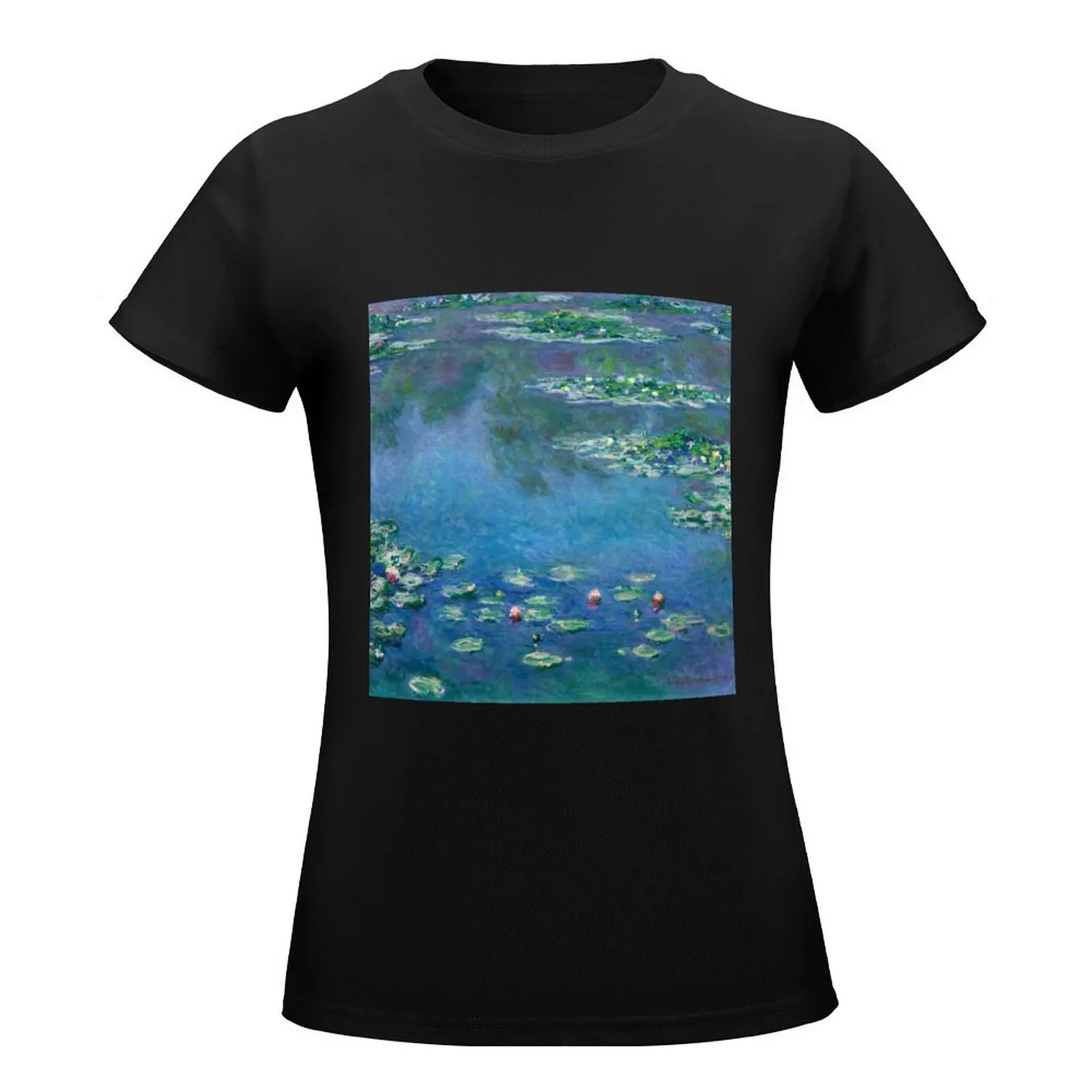 Water Lillies Claude Monet Famous Painting Art Impressionism T-Shirt summer tops plus sizes white t-shirt dress for Women sexy