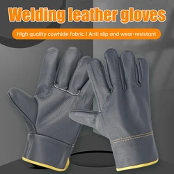 Welding Gloves Welder's Gloves Abrasion Resistant Thickened Double Layer Labour Gloves Metalworking Gardening Moving Households