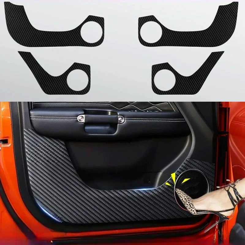 Car Interior Sticker for GWM WEY TANK 300 2022 2023 2024 2025 Carbon Fiber Look Door Anti-Kick Mat PU Leather Glove Box Cover