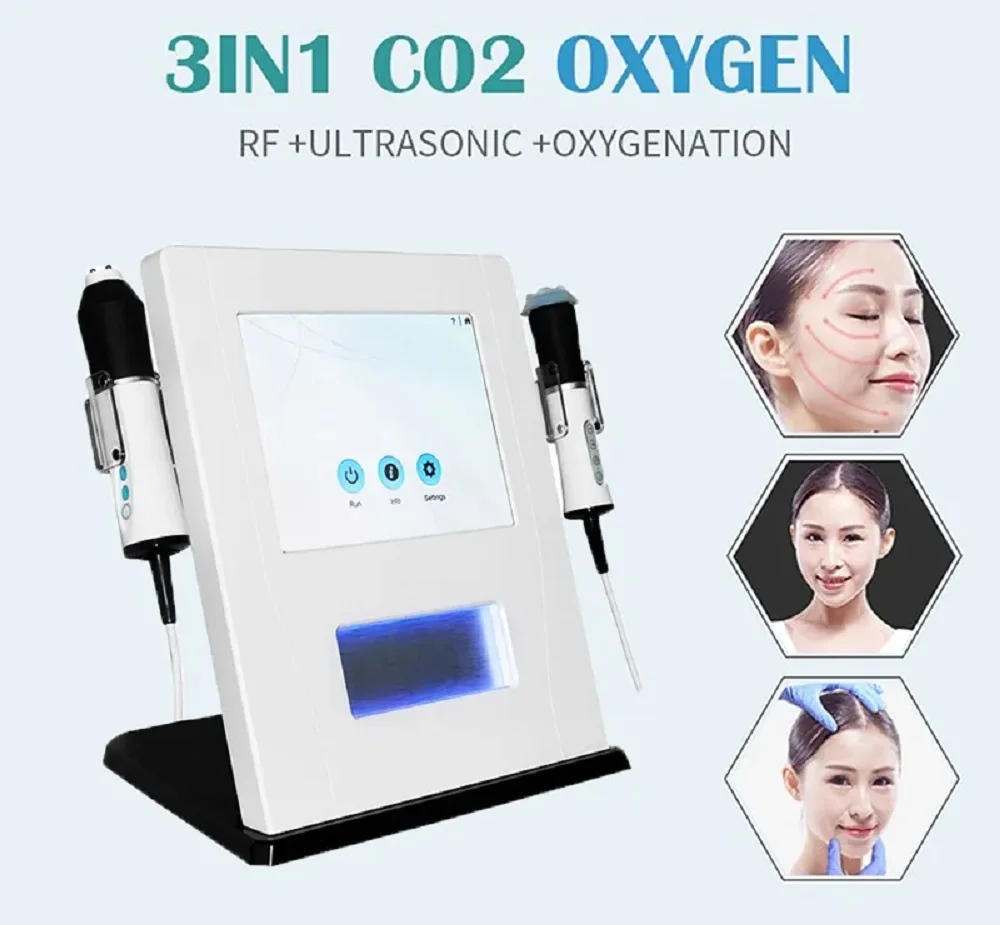 

3 in 1 CO2 Oxygen Water Facial Care Machine CO2 Exfoliation Face Lifting Skin Tightening Machine Wrinkle Removal Skin Care Salon