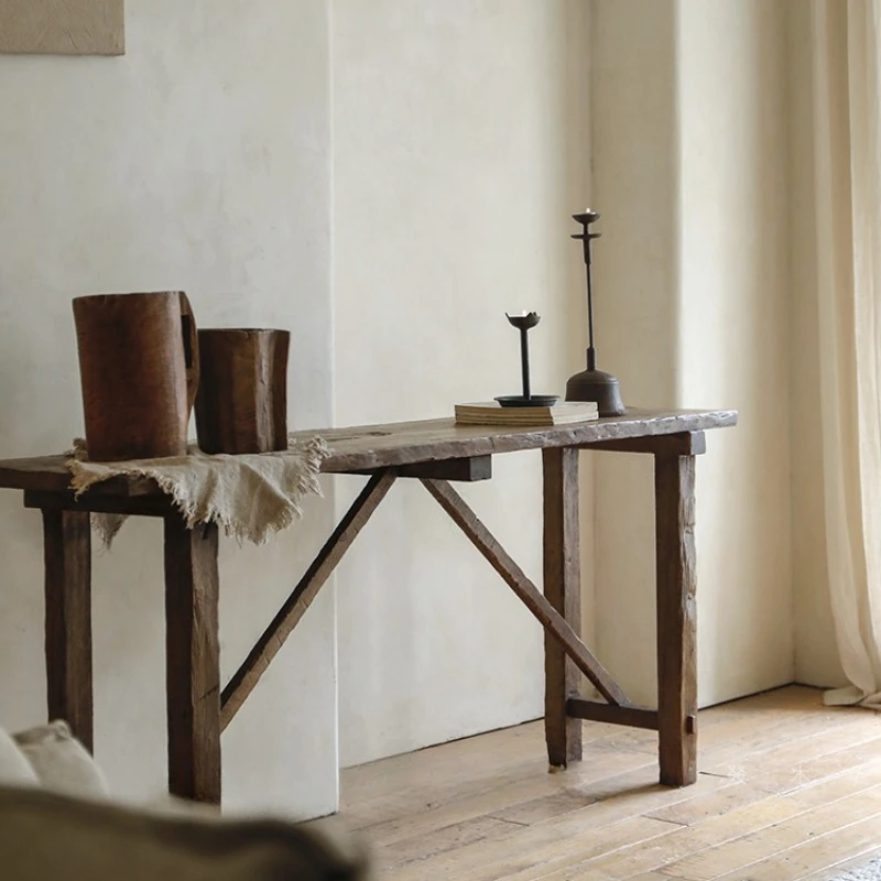 

Xuanguantai solid wood strip, hotel teak old strip table